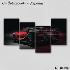 Crno - Crveni sportski auto - Slika na platnu - Kanvas