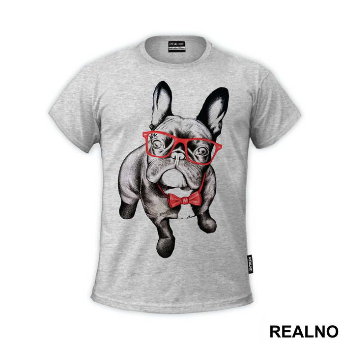 French Bulldog Wearing Red Glasses - Životinje