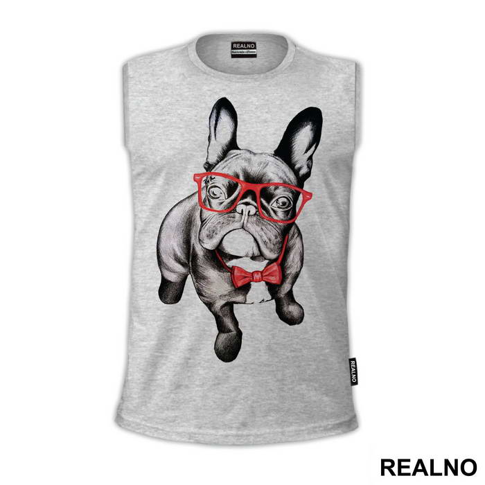 French Bulldog Wearing Red Glasses - Životinje