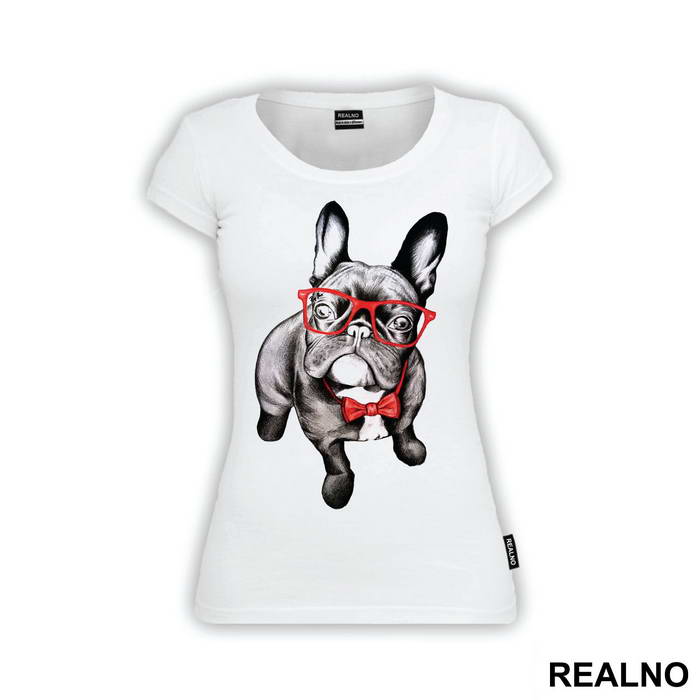 French Bulldog Wearing Red Glasses - Životinje