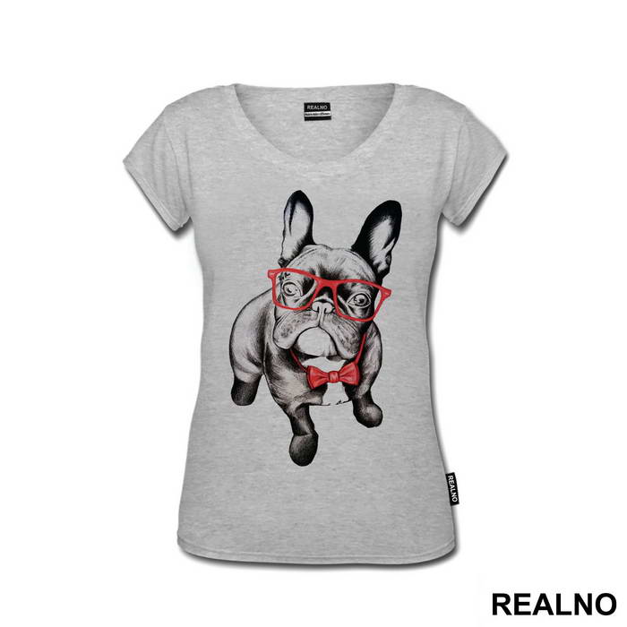 French Bulldog Wearing Red Glasses - Životinje