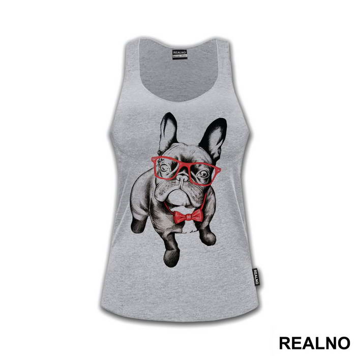 French Bulldog Wearing Red Glasses - Životinje