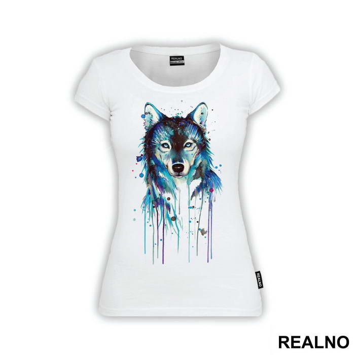 Blue Wolf Dripping Paint - Životinje
