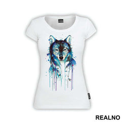 Blue Wolf Dripping Paint - Životinje