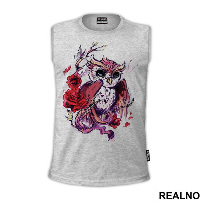 Owl With Roses  - Životinje