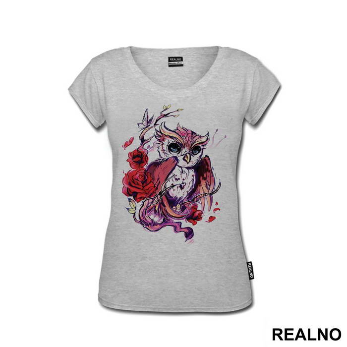 Owl With Roses  - Životinje