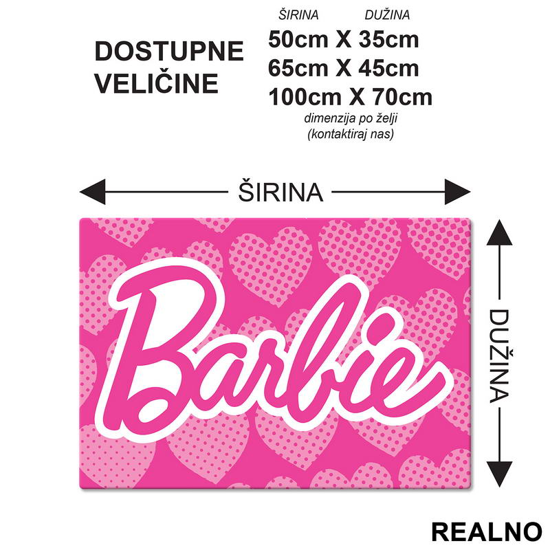 Srca I Logo - Barbi - Podmetač za sto