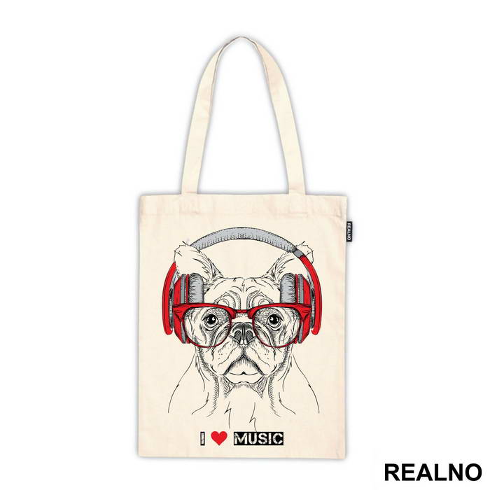 Dog With Headphones I Love Music - Životinje