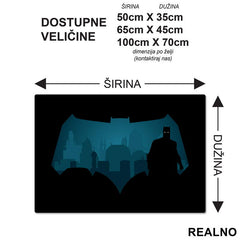 Blue Logo And Shadow - Batman - Podmetač za sto