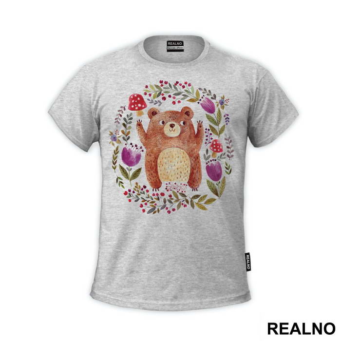 Bear Surrounded By Flowers - Životinje