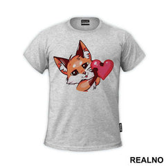 Fox Holding A Pink Heart - Životinje
