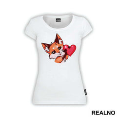 Fox Holding A Pink Heart - Životinje
