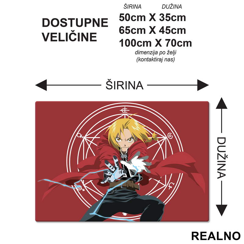 Ed With Automail - Fullmetal Alchemist - Anime - Podmetač za sto
