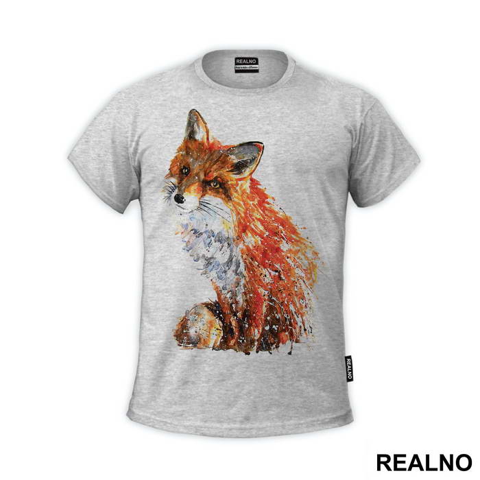 Fox Sitting Painting - Životinje