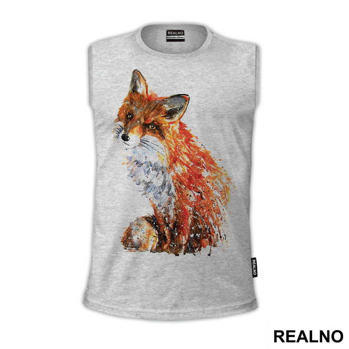 Fox Sitting Painting - Životinje