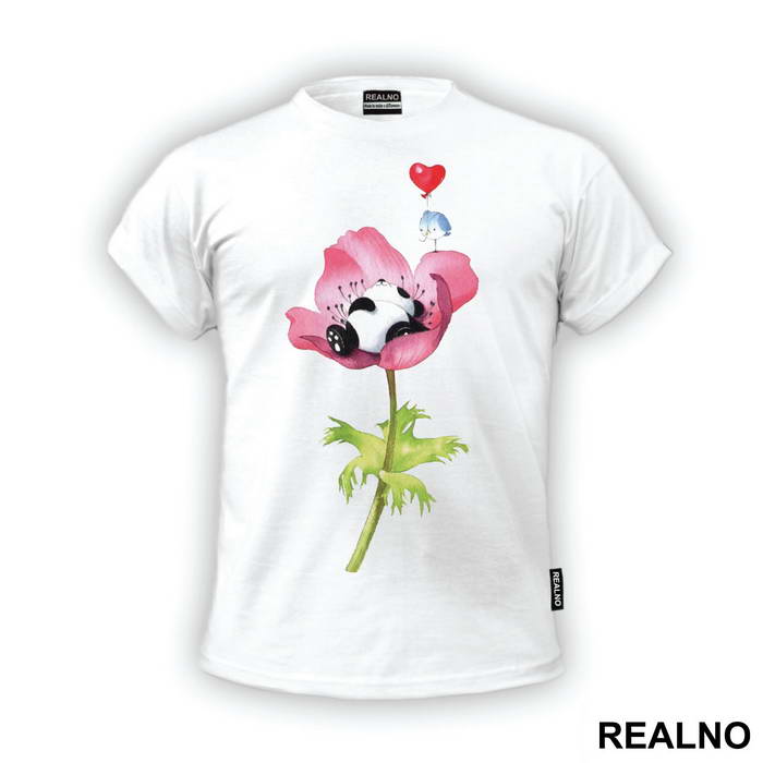 Panda Laying On A Flower - Životinje