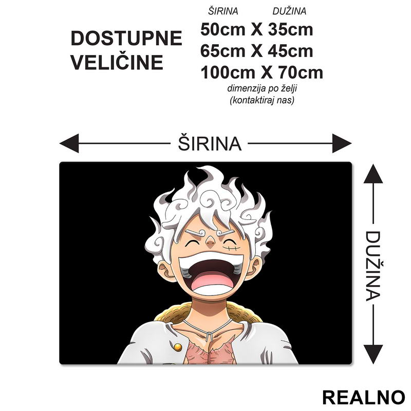 Luffy - Gear Fifth - Smiling - One Piece - Podmetač za sto