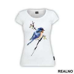 Blue Bird Standing On A Branch - Životinje