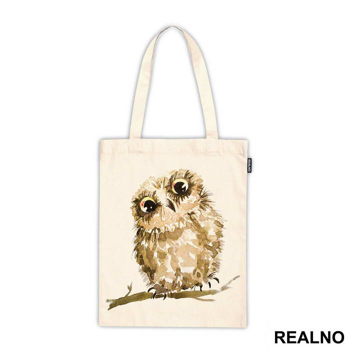 Brown Owl On A Branch - Životinje