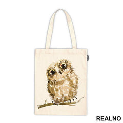 Brown Owl On A Branch - Životinje