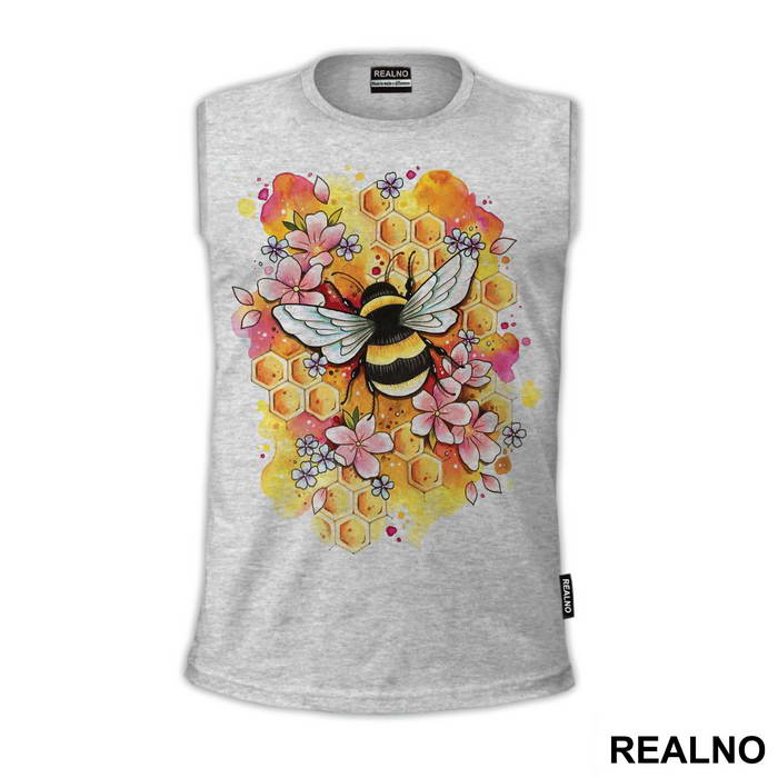 Bee On A Hive With Flowers - Životinje