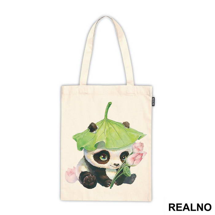 Baby Panda Wearing A Flower Hat - Životinje