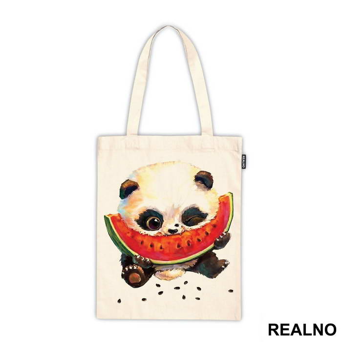 Baby Panda Eating A Slice Of Watermelon - Životinje