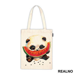 Baby Panda Eating A Slice Of Watermelon - Životinje