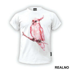 Pink Bird On A Branch Illustration - Životinje