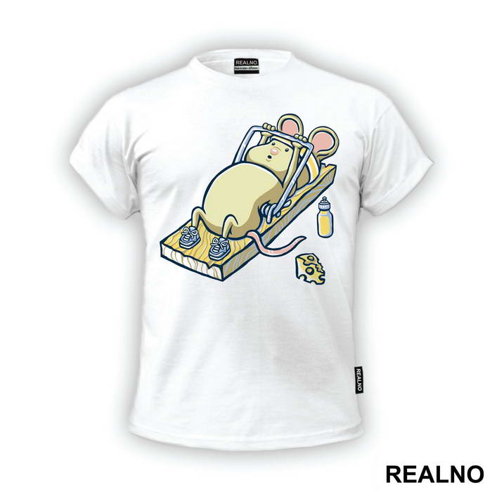 Mouse Working Out In The Mouse Trap - Humor