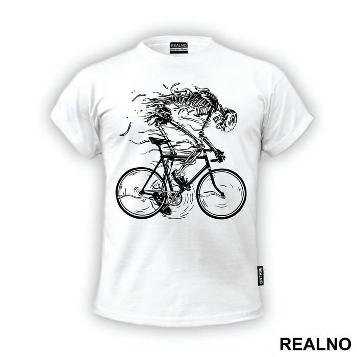 Skeleton Riding A Bike - Art