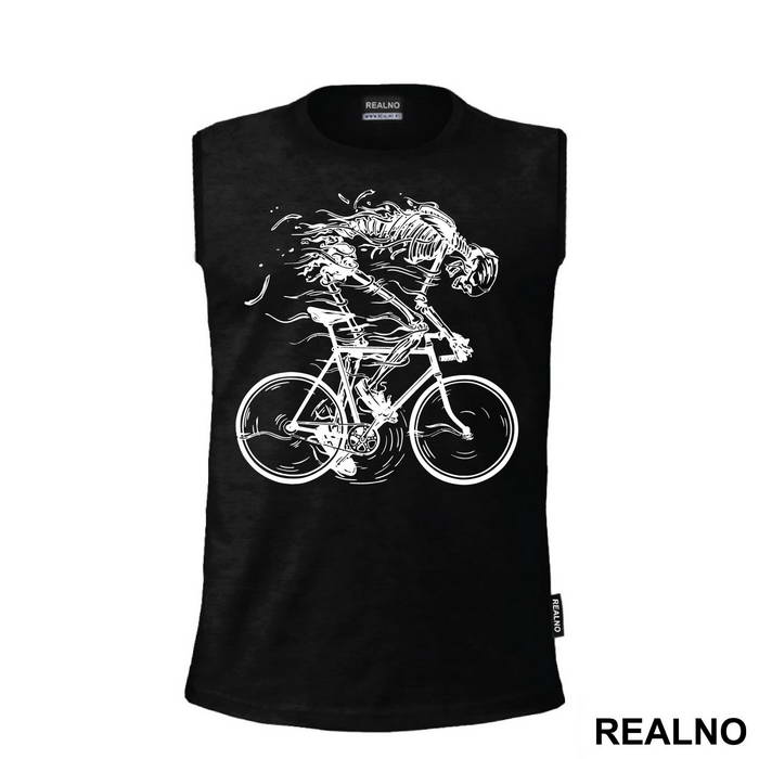 Skeleton Riding A Bike - Art