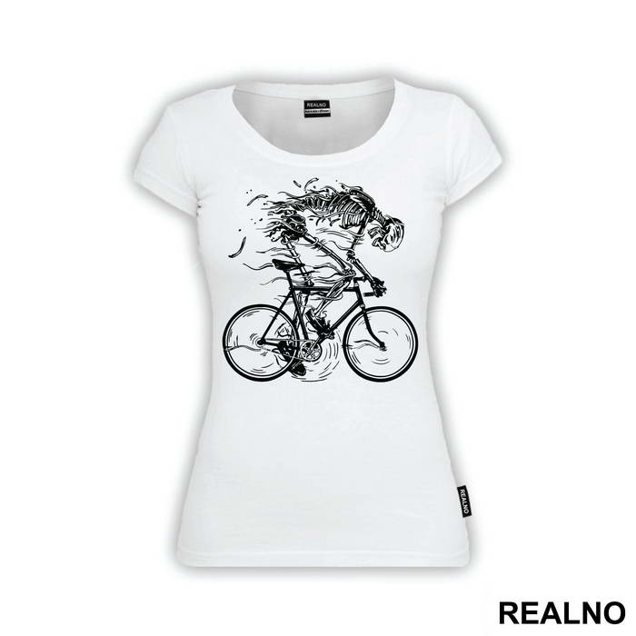 Skeleton Riding A Bike - Art