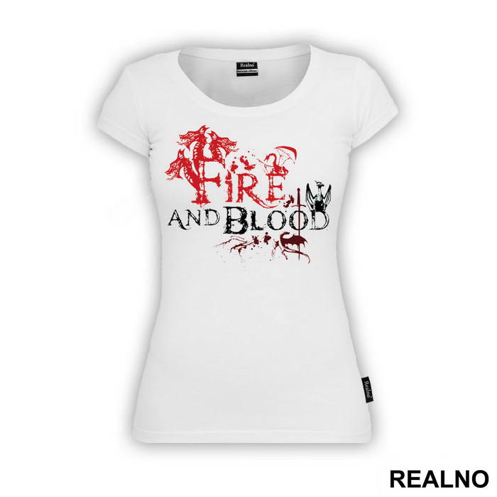 Fire And Blood - House Targaryen - Game Of Thrones - GOT - Majica