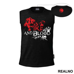 Fire And Blood - House Targaryen - Game Of Thrones - GOT - Majica