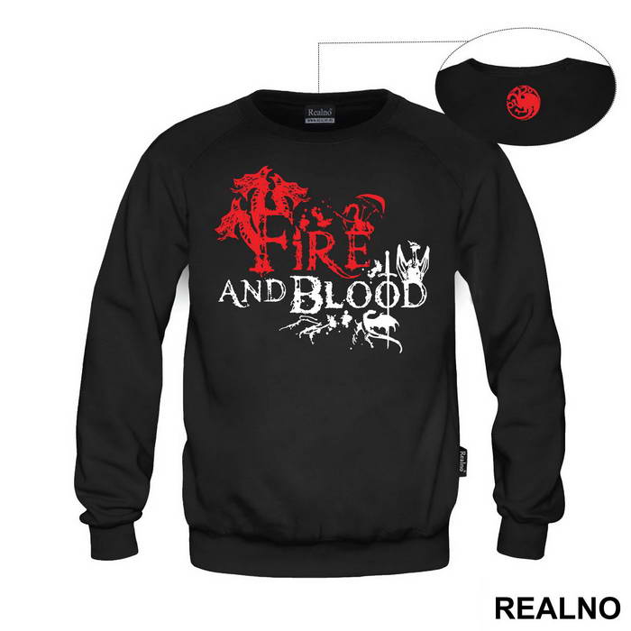 Fire And Blood - House Targaryen - Game Of Thrones - GOT - Majica