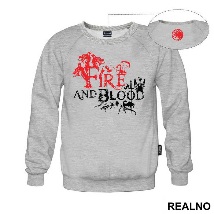 Fire And Blood - House Targaryen - Game Of Thrones - GOT - Majica