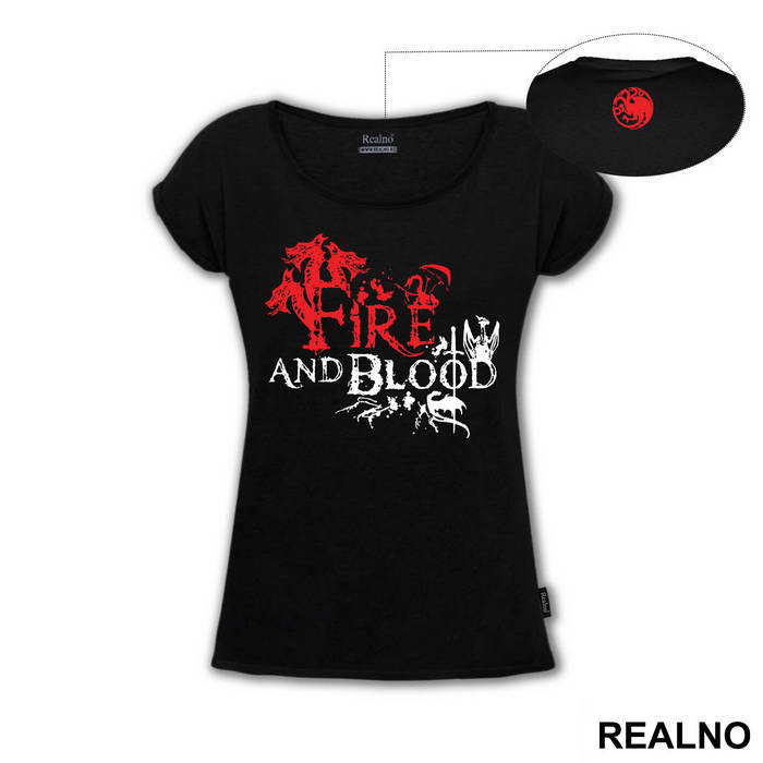Fire And Blood - House Targaryen - Game Of Thrones - GOT - Majica