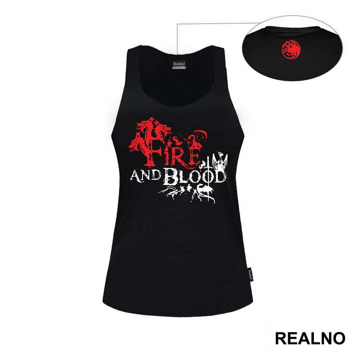 Fire And Blood - House Targaryen - Game Of Thrones - GOT - Majica