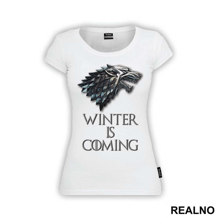 Winter Is Coming - Gray Dire Wolf Sigil - House Stark - Game Of Thrones - GOT - Majica