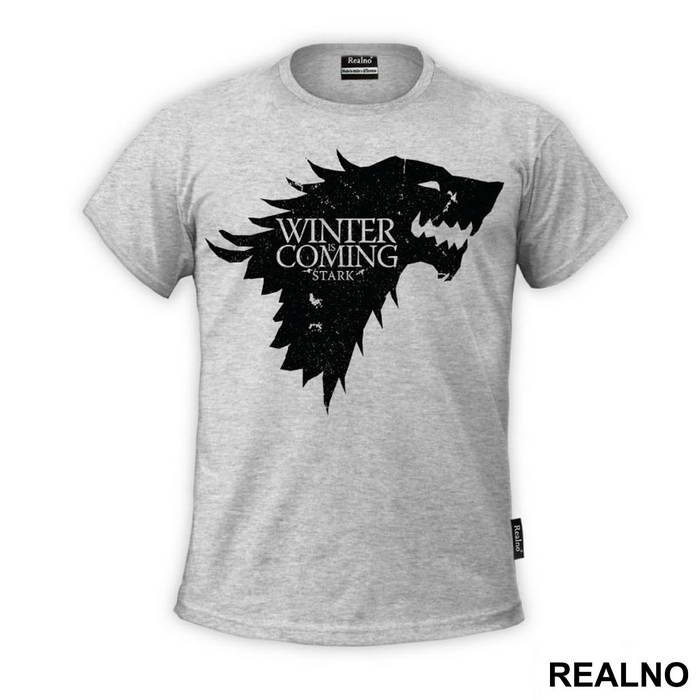 Winter Is Coming Black Dire Wolf Sigil - House Stark - Game Of Thrones - GOT - Majica