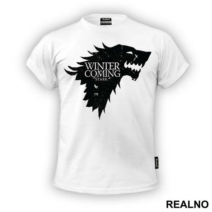 Winter Is Coming Black Dire Wolf Sigil - House Stark - Game Of Thrones - GOT - Majica