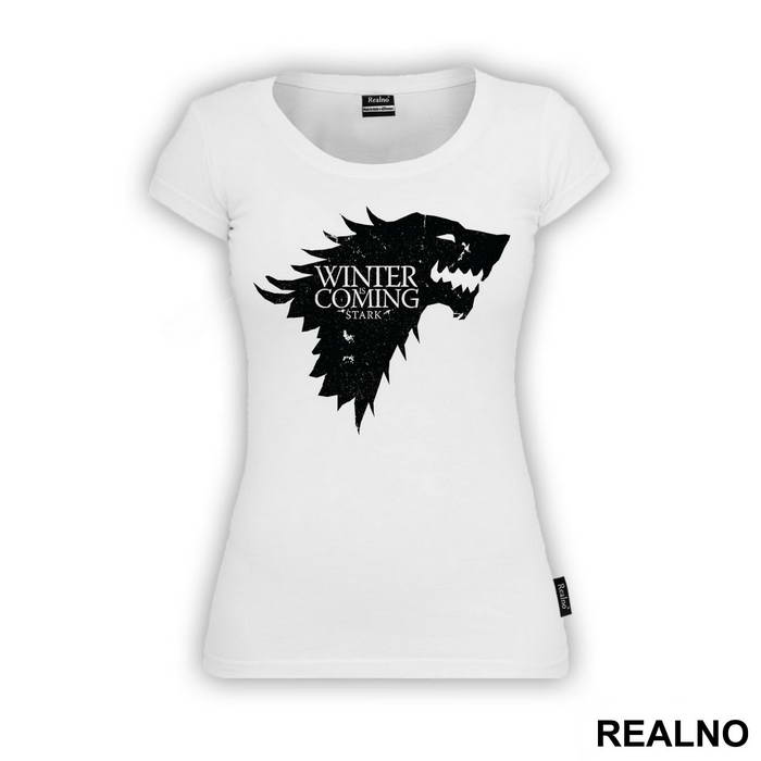Winter Is Coming Black Dire Wolf Sigil - House Stark - Game Of Thrones - GOT - Majica
