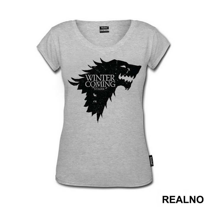 Winter Is Coming Black Dire Wolf Sigil - House Stark - Game Of Thrones - GOT - Majica
