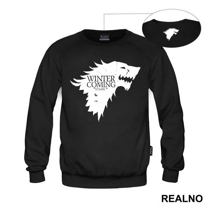 Winter Is Coming Black Dire Wolf Sigil - House Stark - Game Of Thrones - GOT - Majica