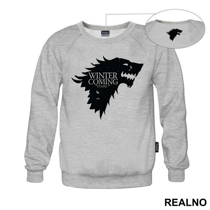 Winter Is Coming Black Dire Wolf Sigil - House Stark - Game Of Thrones - GOT - Majica