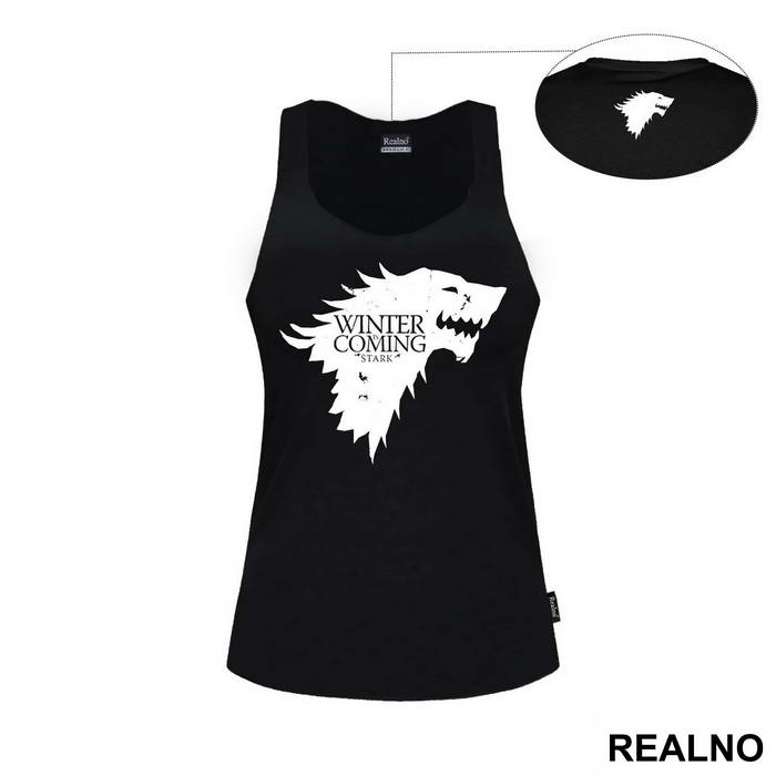Winter Is Coming Black Dire Wolf Sigil - House Stark - Game Of Thrones - GOT - Majica