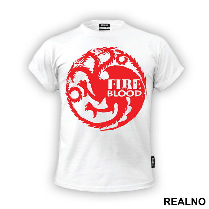 The Targaryen Sigil Fire And Blood - House Targaryen - Game Of Thrones - GOT - Majica