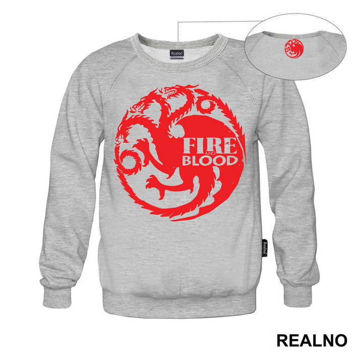The Targaryen Sigil Fire And Blood - House Targaryen - Game Of Thrones - GOT - Majica