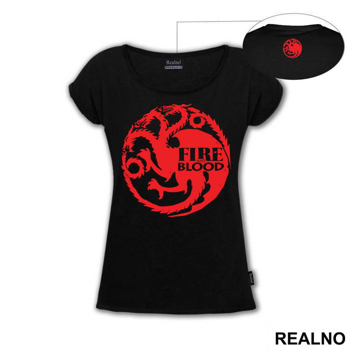 The Targaryen Sigil Fire And Blood - House Targaryen - Game Of Thrones - GOT - Majica